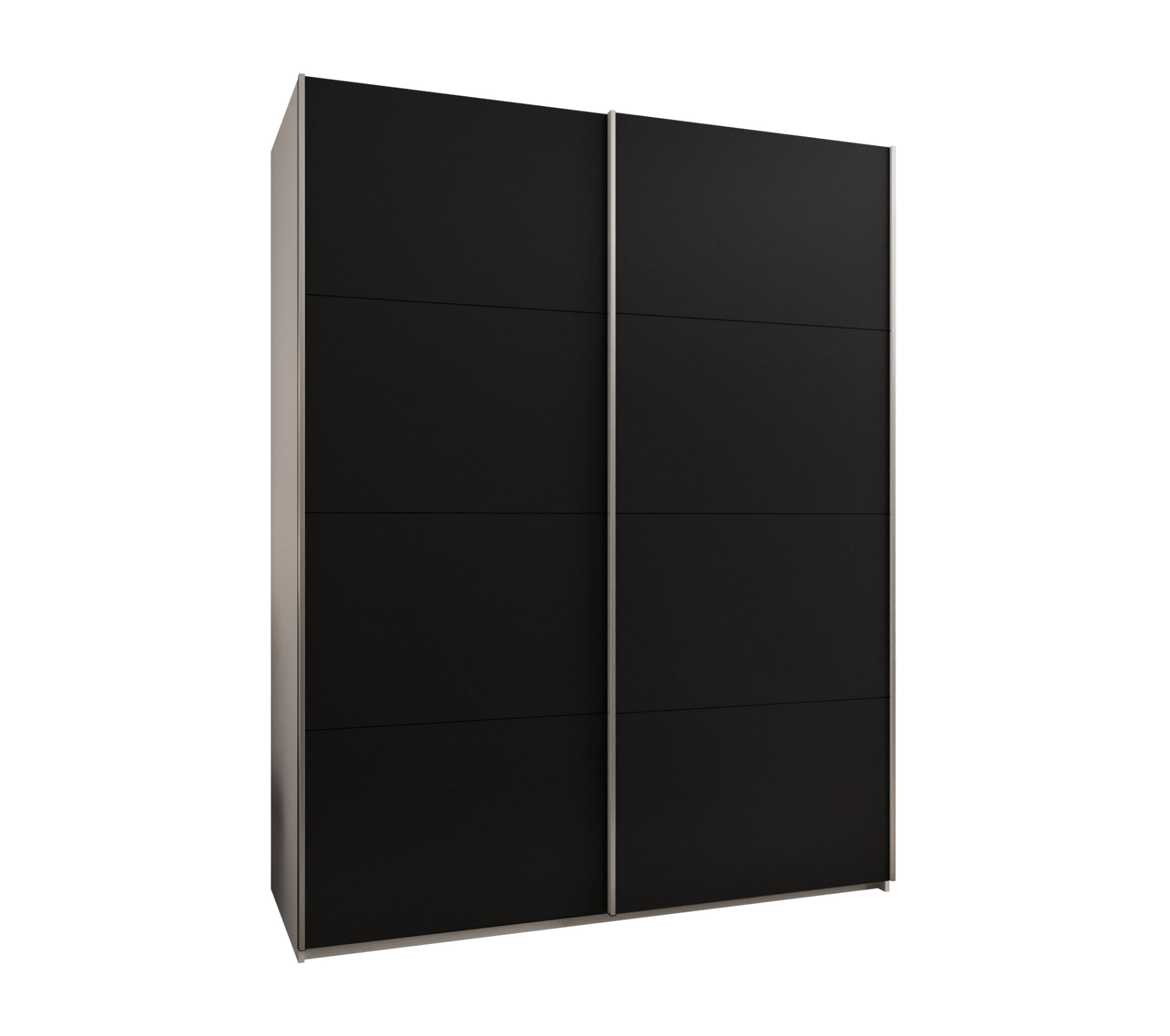 Szafa przesuwna wysoka Lux 1 190 x 64 x 245,5 cm biały + czarny + u. srebrny - Abiks Meble