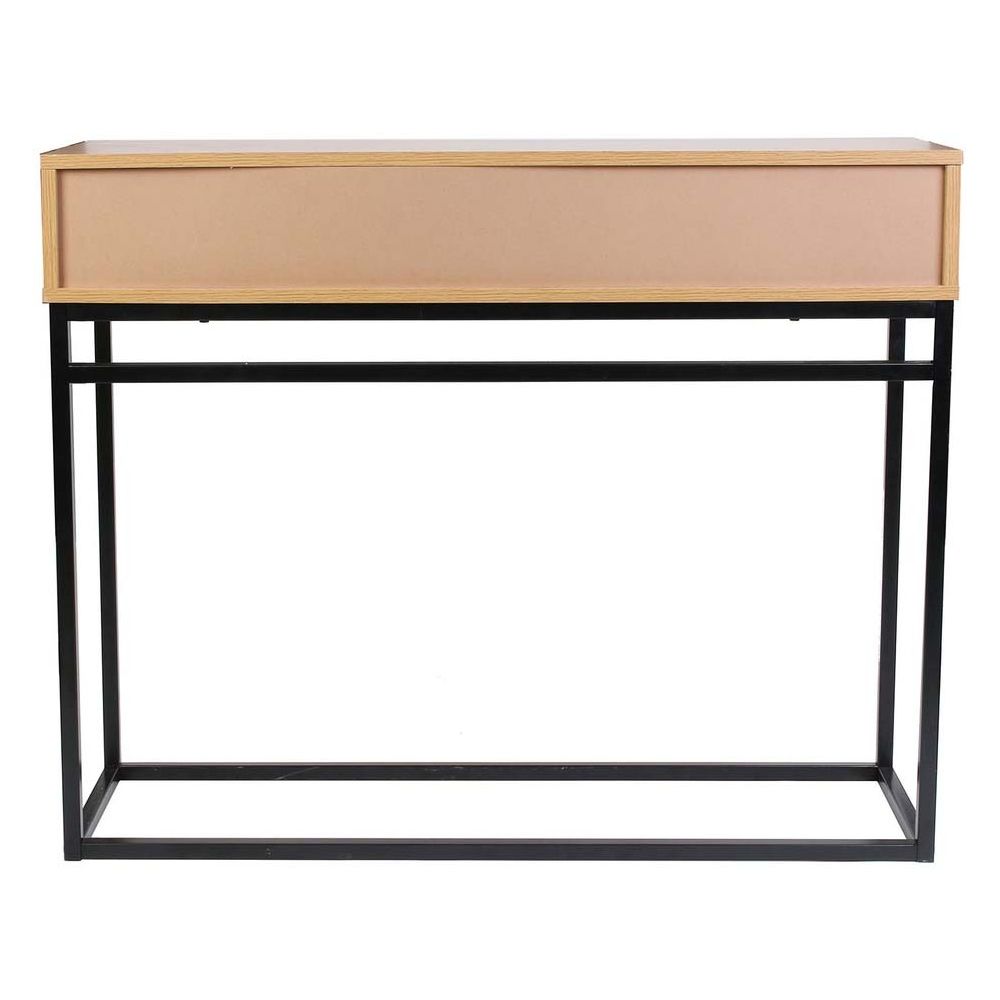 Console - Home Deco Factory - Abbott - Bois Et Métal - Marron Et Noir - H80,5 X L100 X P35 Cm - 9