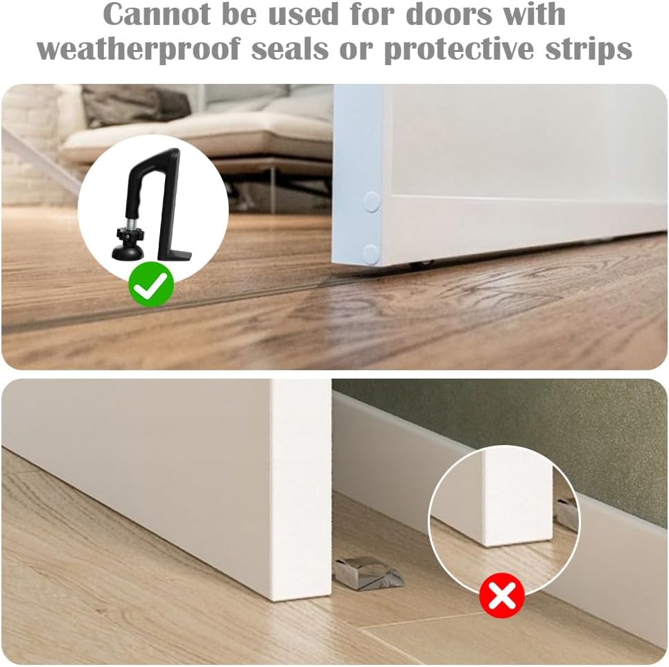 Bloque-porte portable, anti-effraction, dispositif de sécurité portable, anti-effraction, double protection réglable, dispositif de sécurité (noir) - 5
