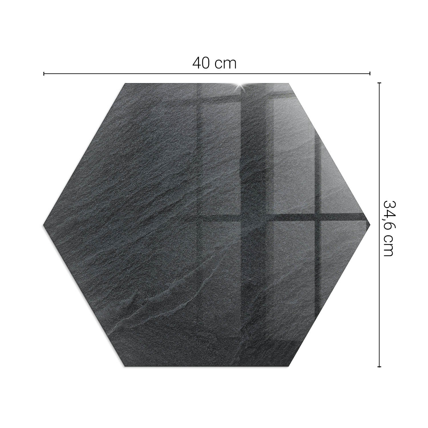 Ochronna szklana podkładka pod kominek - 40 cm - Tekstura kamienia naturalnego - TULUP - 2