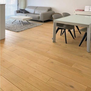Parquet Chêne Massif Verni Naturel l. 12cm - Ep. 13,5mm - Fabrication Française