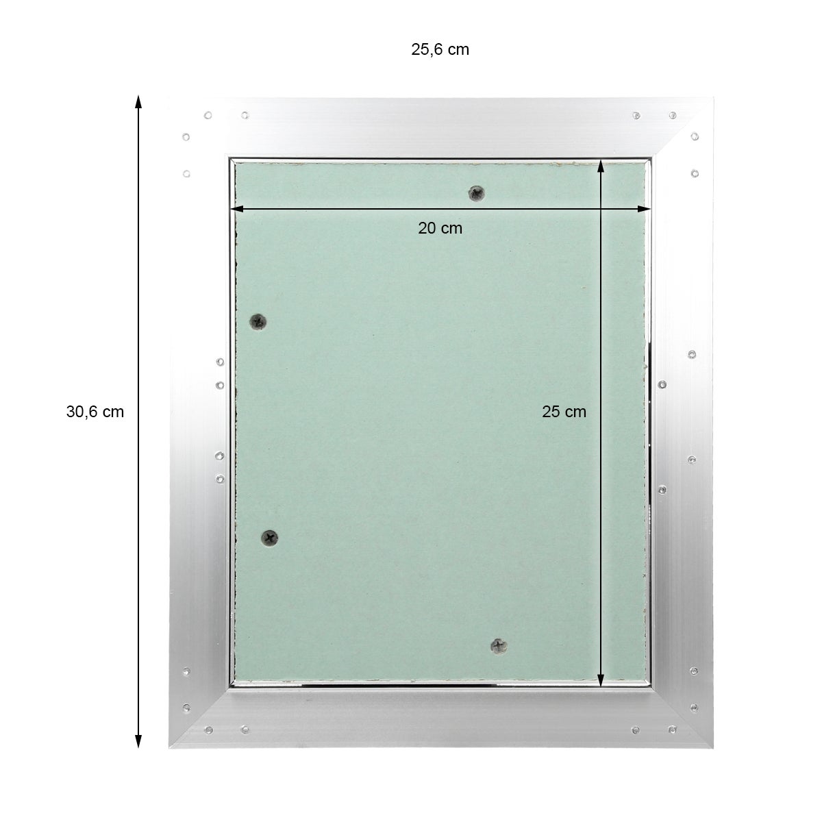 Trappe de visite 200x250 mm aluminium/vert plaque de plâtre imprégnée charnière de porte à droite/à gauche ouverture et fermeture par bouton-poussoir - 6