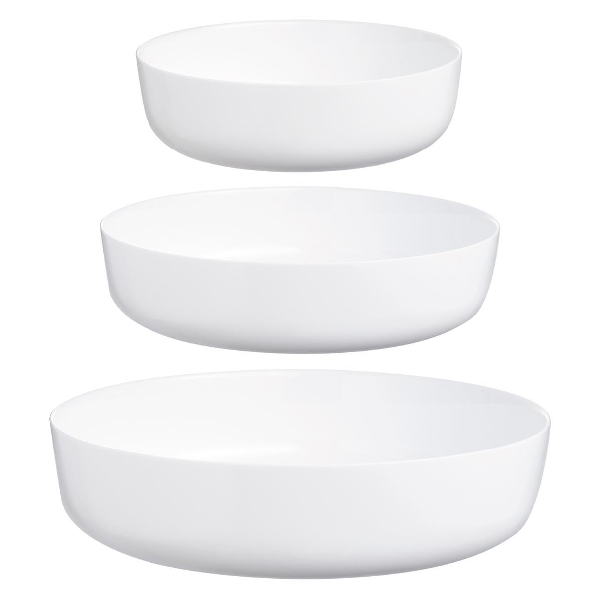 Luminarc Set 3 Fuentes Redondas Vidrio 26/22/18Cm Diwali, Apto Microondas Blanco , Leroy Merlin