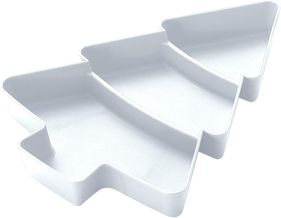 Biała taca na owoce w kształcie choinki 18,3 x 25,4 cm 1 taca imprezowa z przegródkami do przechowywania przekąsek i orzechów