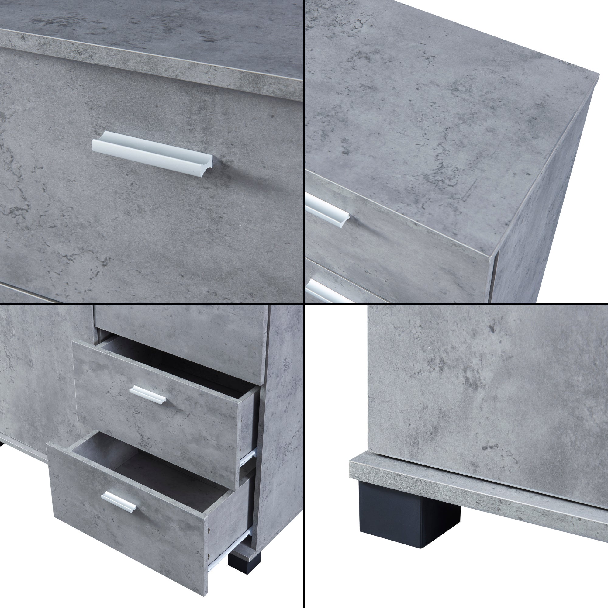 Commode Döbritz 84 x 80 x 28 cm effet béton [en.casa] - 7