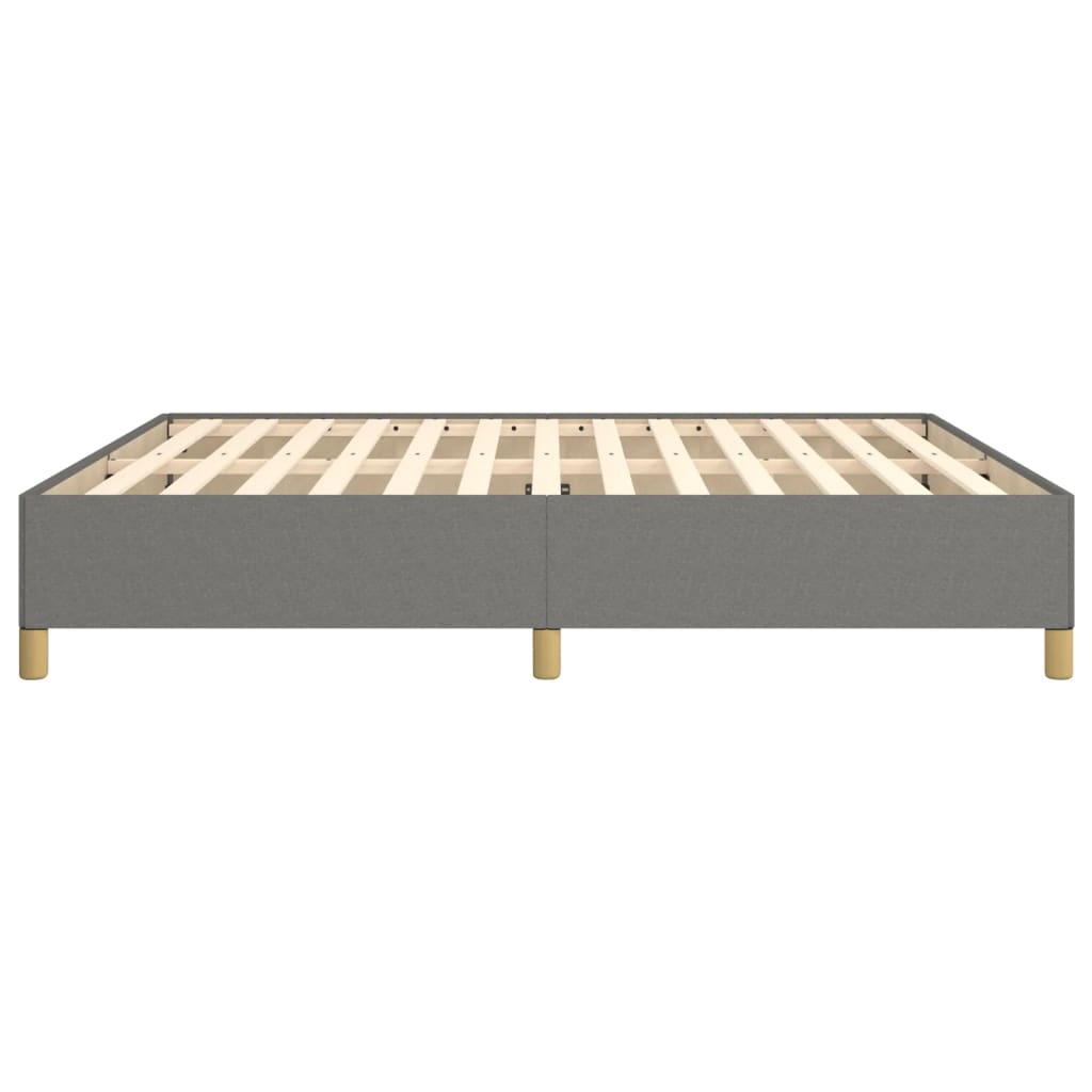 Cadre de lit à lattes en tissu gris foncé, pour la chambre, 160 × 200 cm - 6