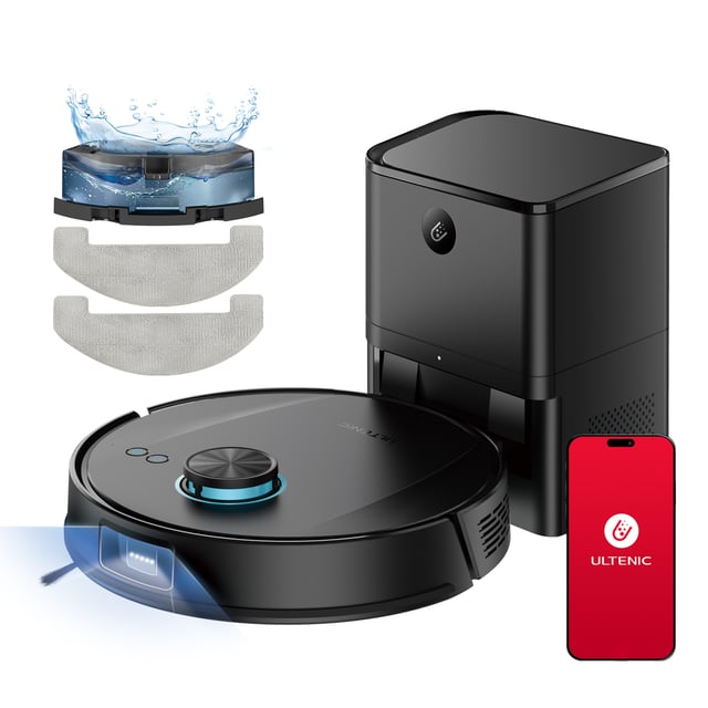 Ultenic TP20 Pro Robot Aspirapolvere Lavapavimenti con Mappatura, Robot aspirapolvere connesso con WiFi/Alexa/App, 6 modalità di pulizia, 8000 Pa