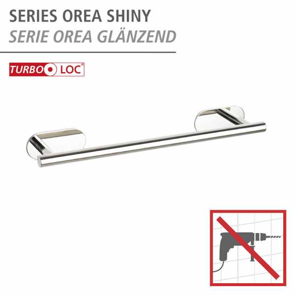 Porte Serviette Mural Inox Brillant, Solution Sans Perçage, Innovation 'turbo Loc Plus', Longueur 40 Cm, Orea - 2