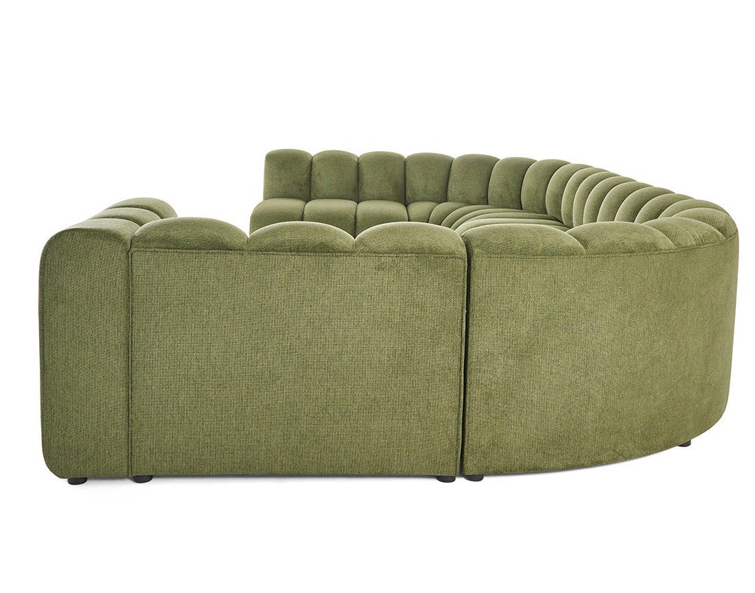 Canapé modulable 7 places angle gauche en tissu texturé vert - DEBBIE - Best Mobilier - 6