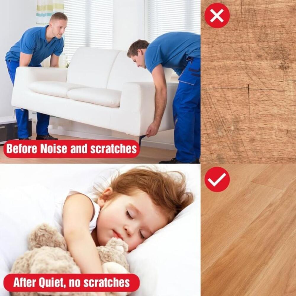 100 deslizadores para sillas, deslizadores redondos de 20 mm para muebles, deslizadores de fieltro atornillables para proteger el suelo y los muebles - 4
