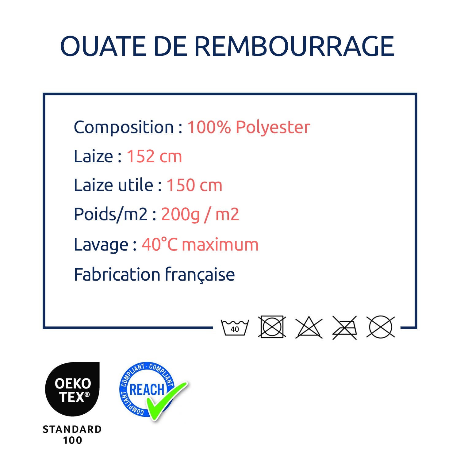 Ouate medium 200g/m² - au mètre, par 50 cm - 4