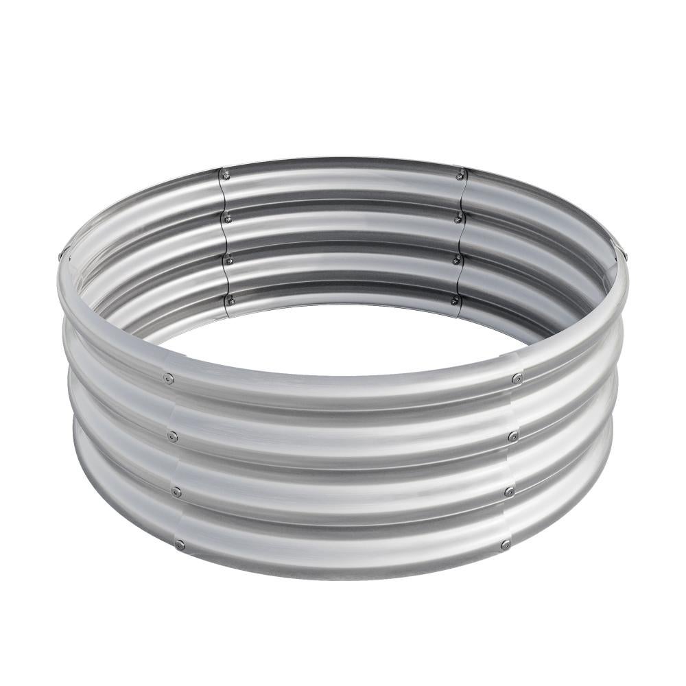 Carré potager surélevé galvanisé, rond, argenté, pour légumes, fruits et fleurs, jardin extérieur, jardinage - 8