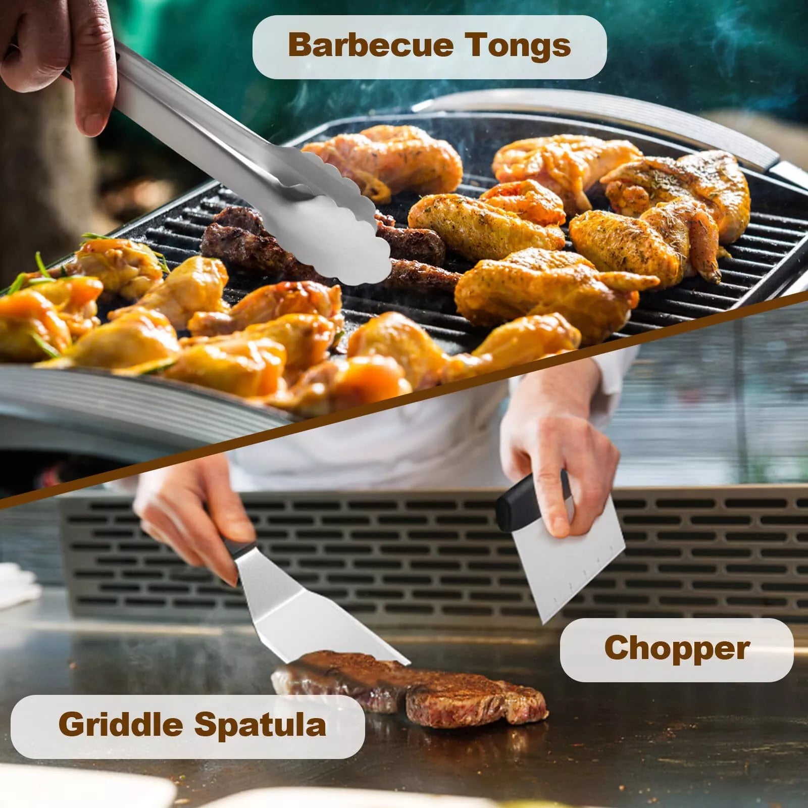 Set 22 Accessori Per Griglia Leonyo - Acciaio Inox Per Piastre E Barbecue