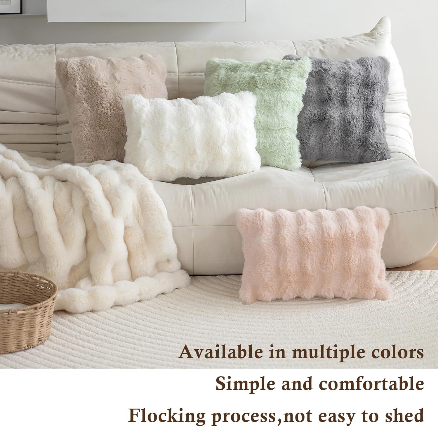 (30 x 50 cm, cachi) Set di 2 federe, imbottitura del cuscino non inclusa, federa in peluche, adatta per soggiorno e camera da letto - 4