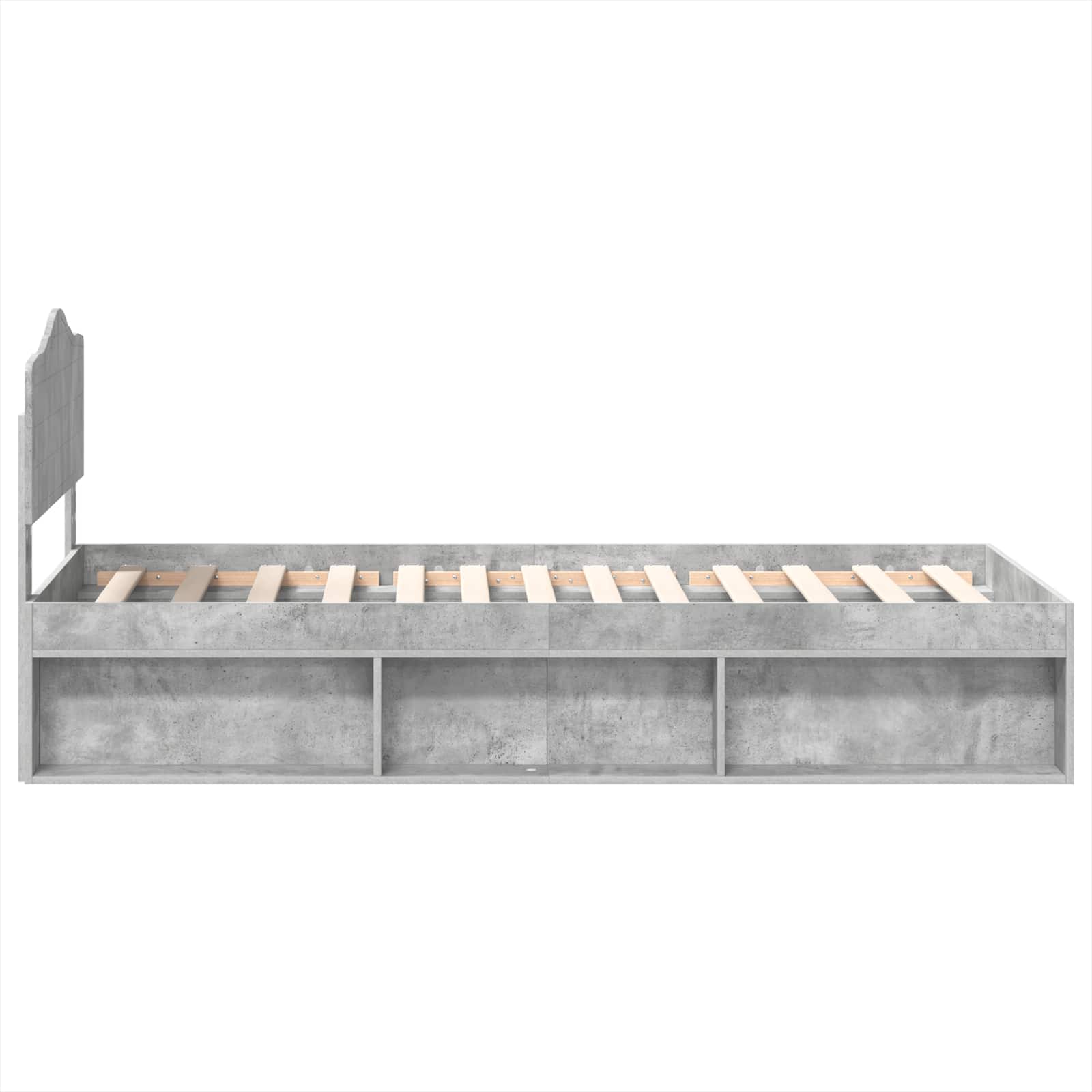 Cadre de lit gris béton 90 x 190 cm pin massif - 8