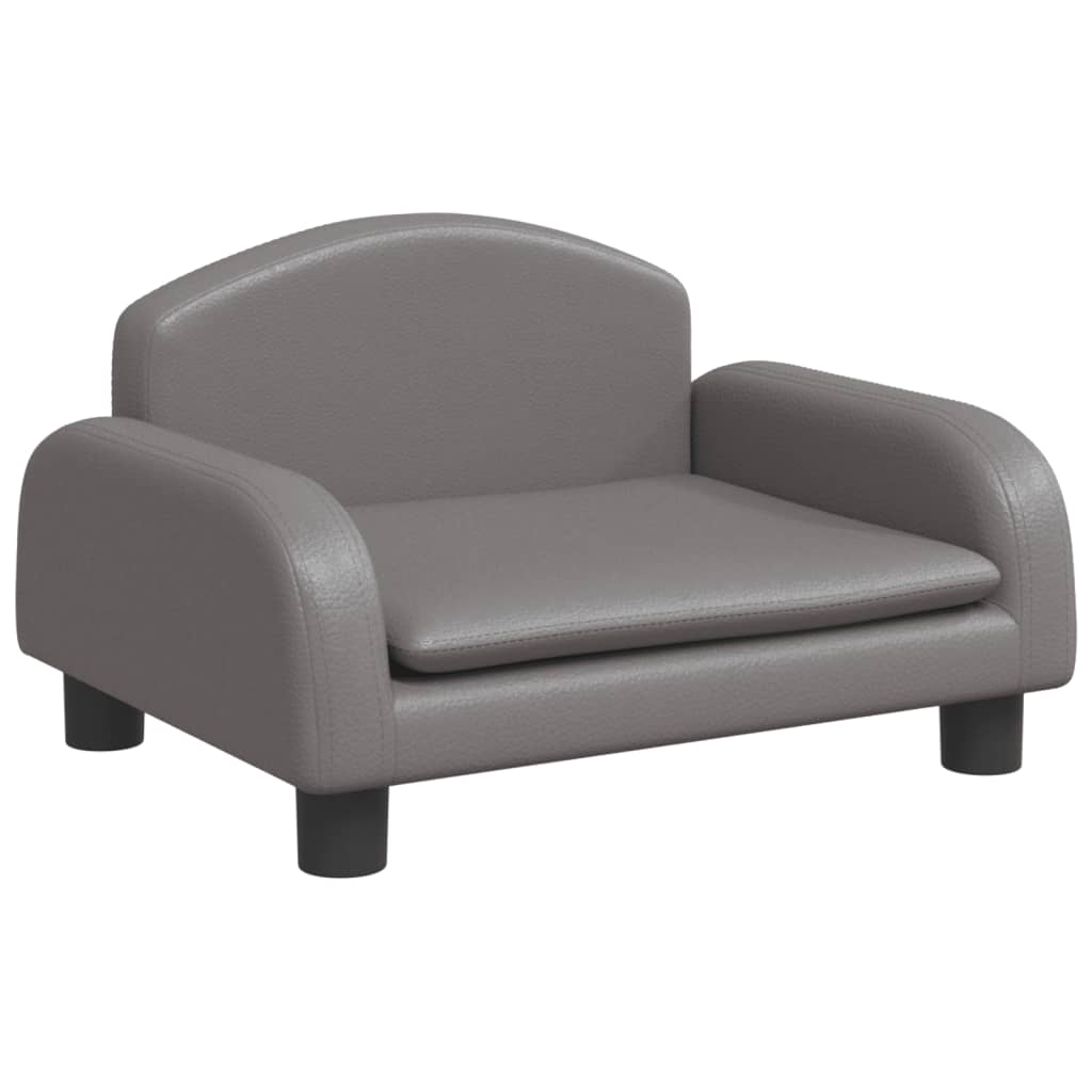 Sofá para niños | sofá de salón | sofá de descanso de cuero sintético gris 50x40x30 cm cfw20900