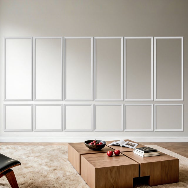 Kit Moulure Murale VEVOR Prédécoupée 6 Lots Cadres Moulure Murale Large 61x137 cm 61x61 cm pour Mur d'Accent Salon Chambre Décor Intérieure,Prêt Poser