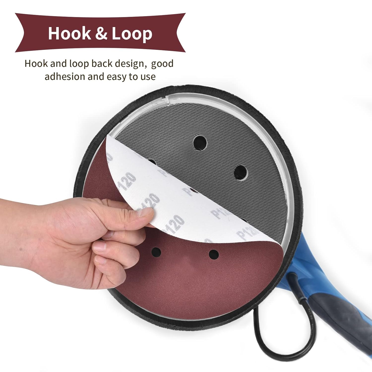 225mm Disque de Ponçage, 30 Pcs Disque Abrasif Circulaire, 6 trous PapierAbrasif Ponceuse, Papier Abrasif pour Ponceuse à Sec Girafe(120 Grain) - 4