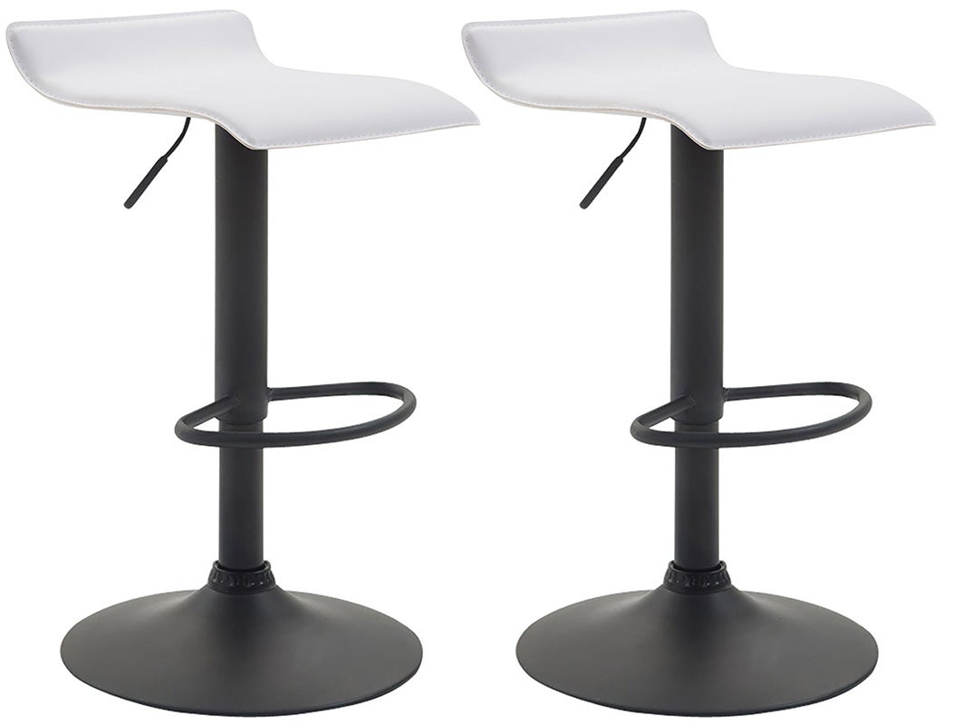 Set de 2 taburetes dyn v2 en simil cuero blanco|negro