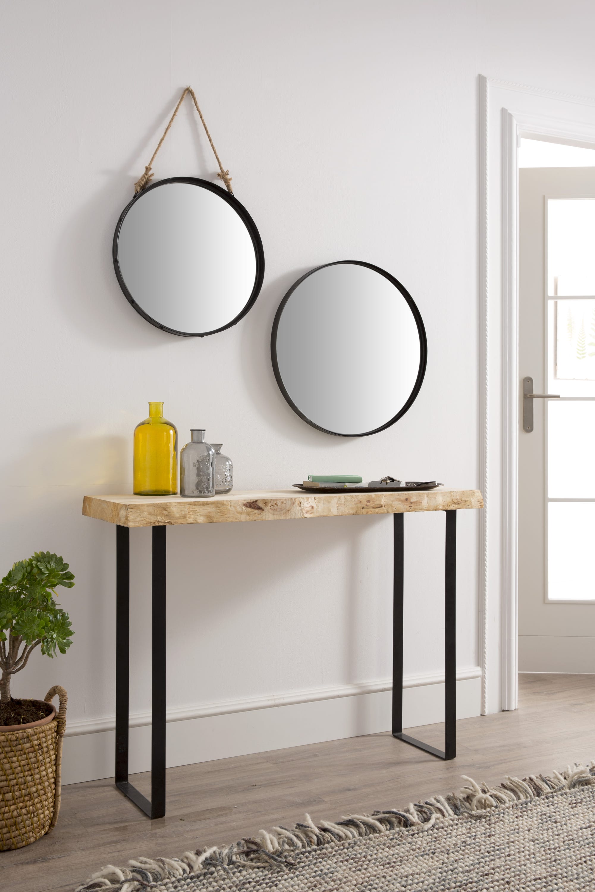 Pied meuble rectangle fixe acier mat noir, 80 cm - 6