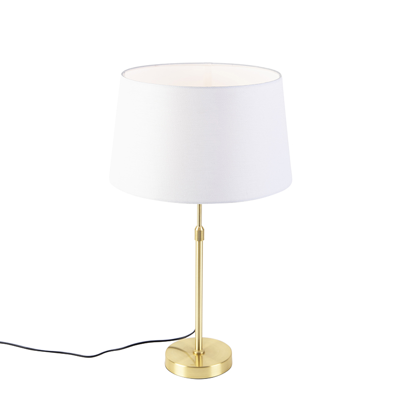 Qazqa nowoczesny lampa stołowa z kloszem - Parte - biały, okrągły, max. 60w, e27, 70cm, IP20 oświetlenie wewnętrzne