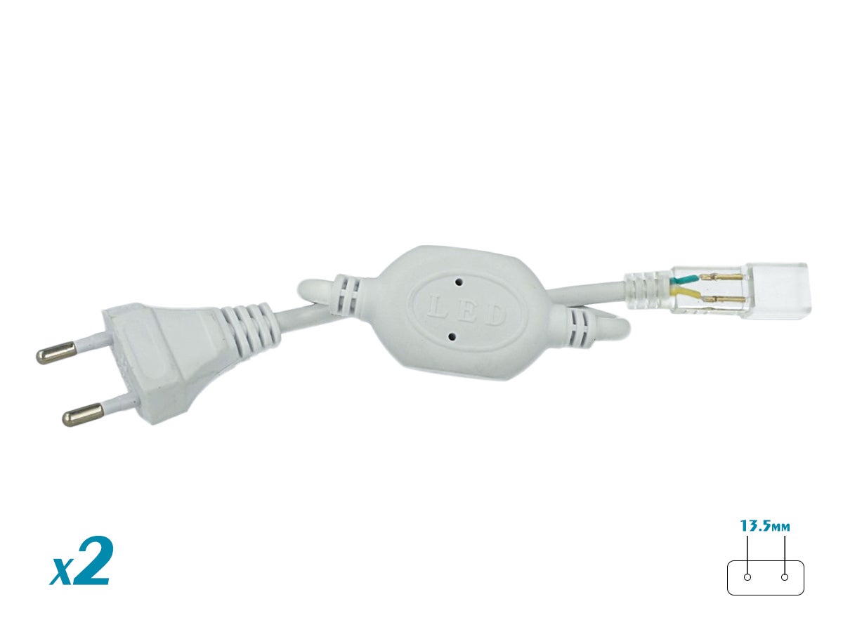 Alimentador Para Tira LED 12mm 220V Bobina Doble 230V – 5050 Chips