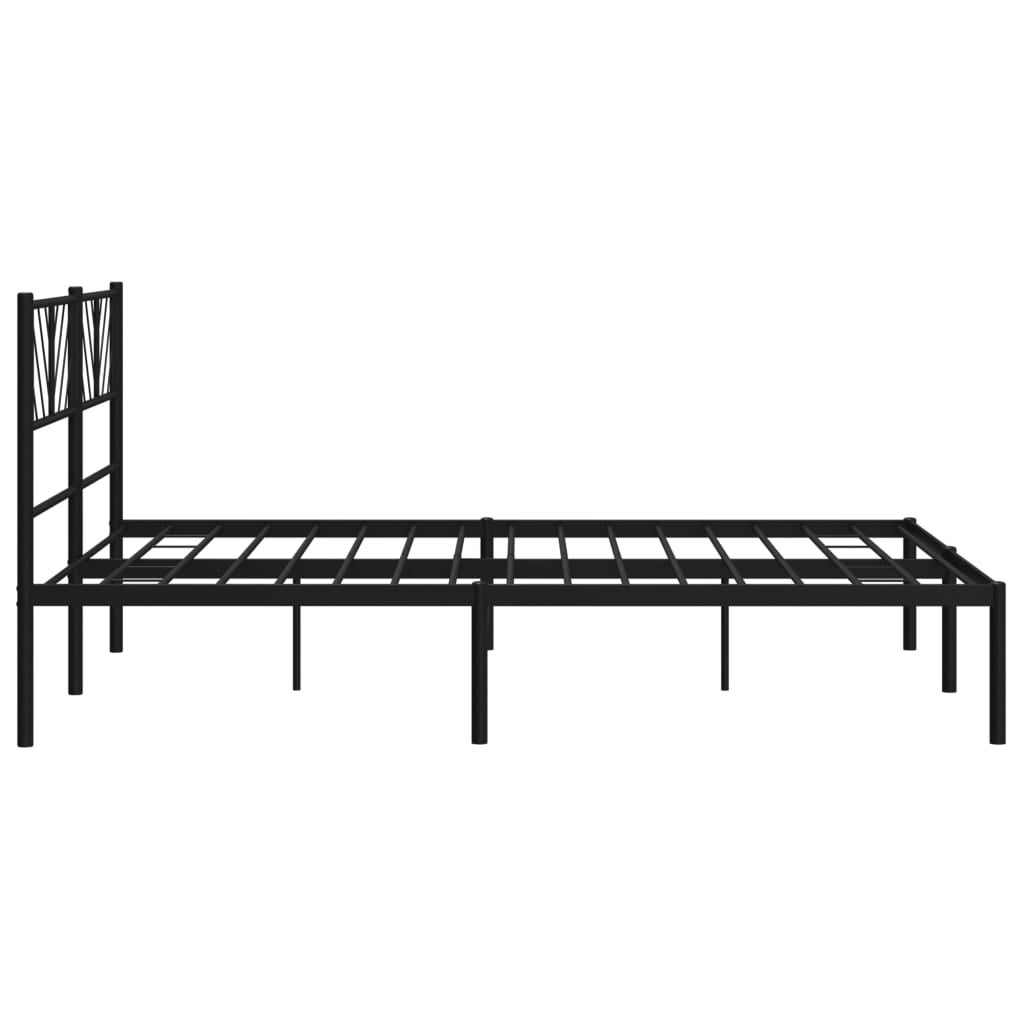 Estructura cama sin colchón con cabecero metal negro 160x200 cm vidaXL - 6