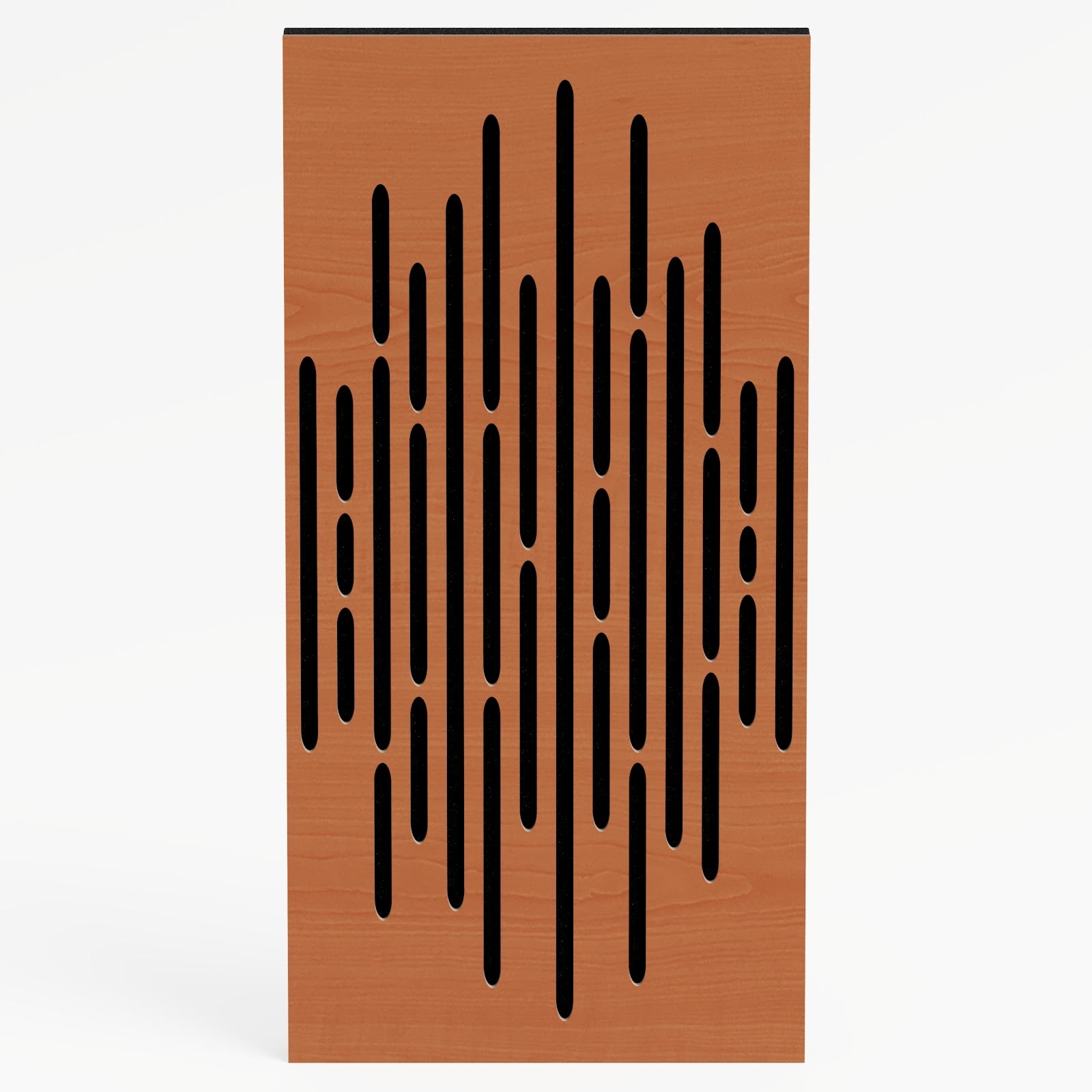 Lot de 4 Panneaux acoustiques étroits insonorisants WAVE 50x25x5 cm -0,5 m² surf.totale -MDF perforé laminé et mousse acoustique -Cerise - 2