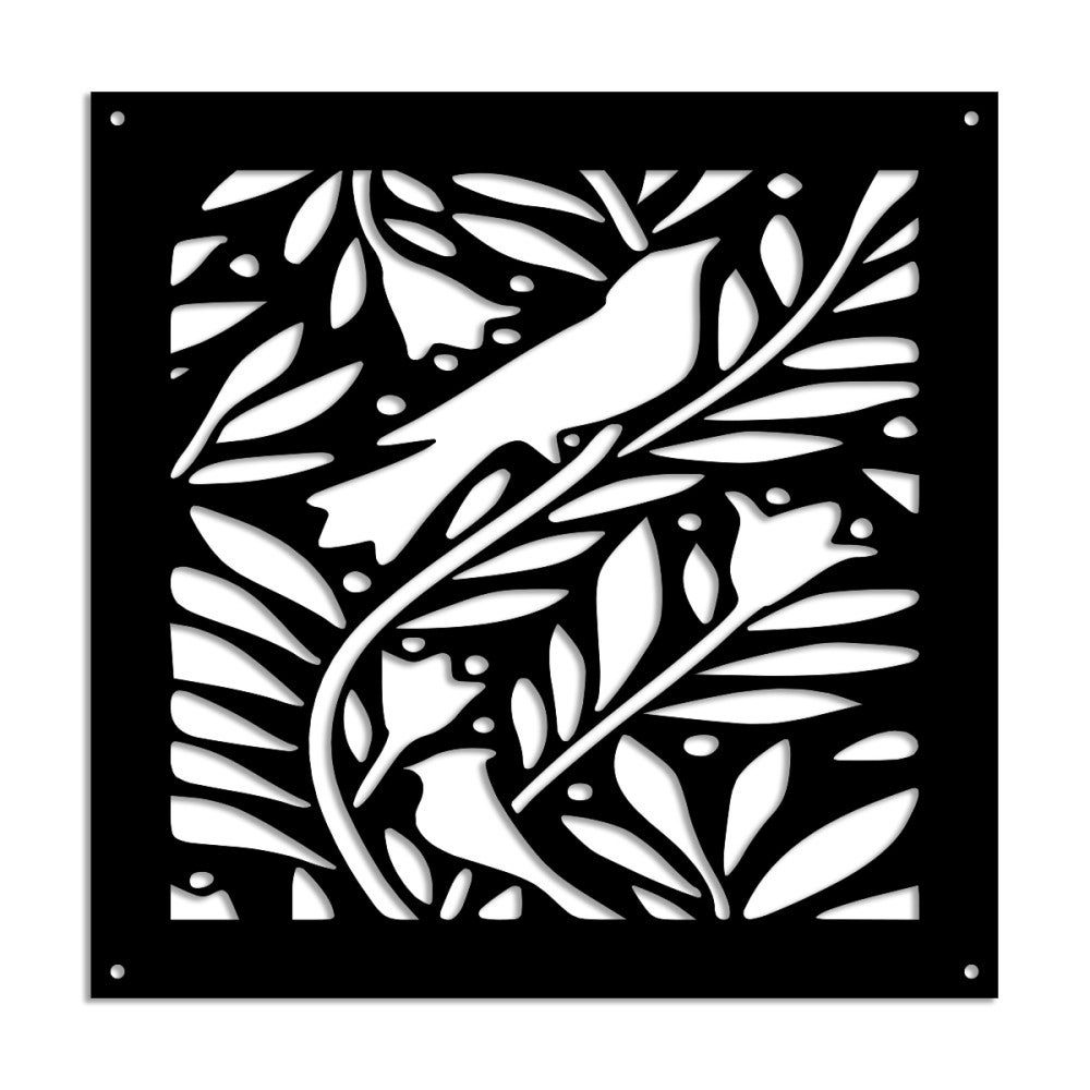 COLIBRI - Panel perforowany z PVC - Osłona przeciwsłoneczna - Rozmiar 48x48 cm - Grubość 1 cm - Kolor CZARNY