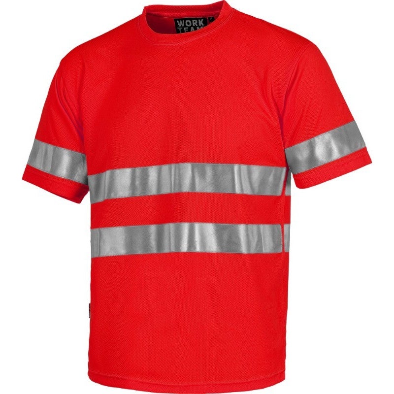 Camiseta Manga Corta Con Cintas Reflectantes WORKTEAM Combi C3939