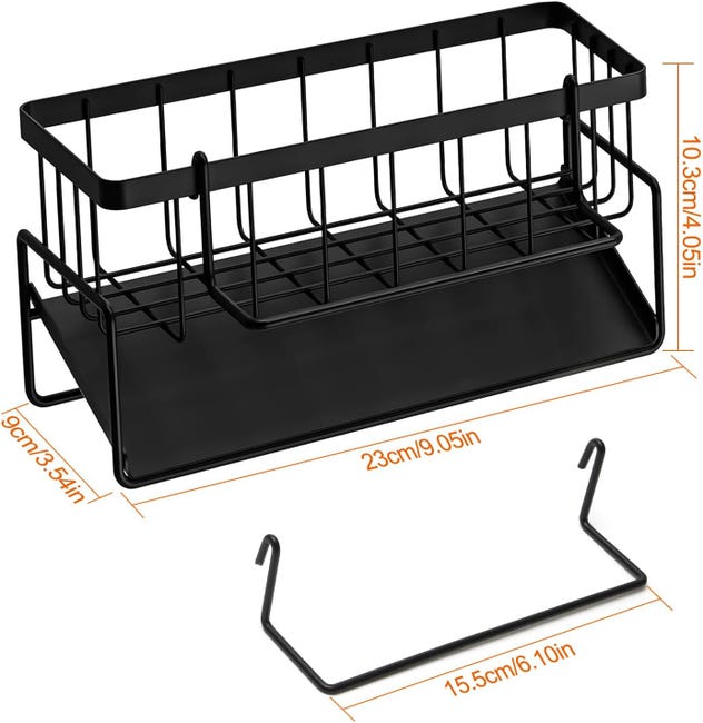 Organizzatore per lavello, porta spugna per lavello nero con vassoio di scarico e portasciugamani rimovibile, organizzatore per spugna per lavello in | Leroy Merlin Organizzatore per lavello, porta spugna per lavello nero con vassoio di scarico e portasciugamani rimovibile, organizzatore per spugna per lavello in | Leroy Merlin