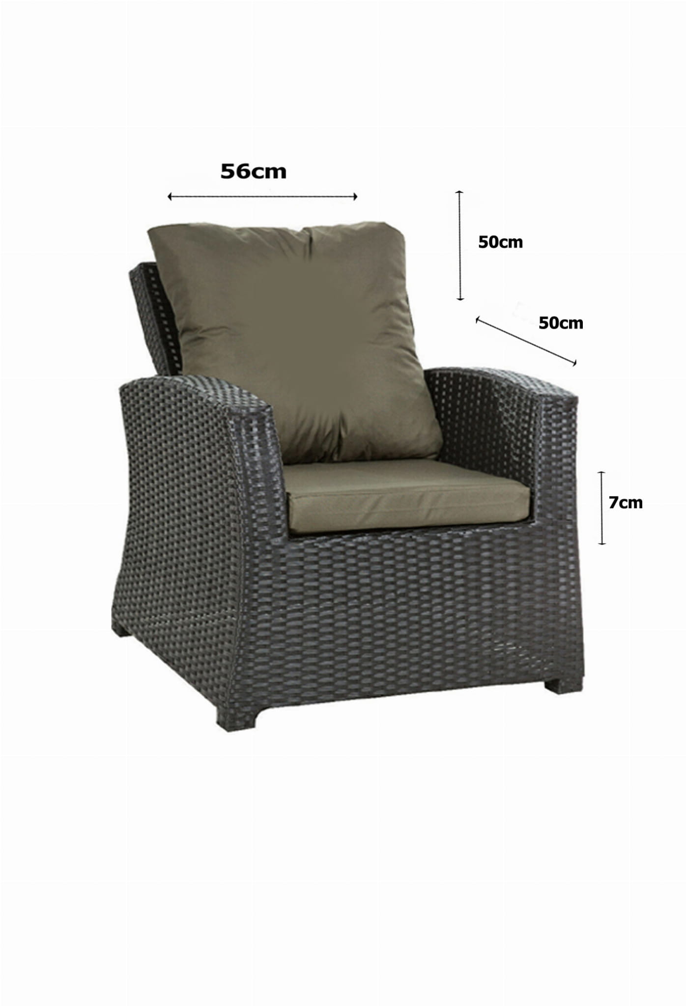 Cuscino Rotondo Per Poltrona Sospesa Treer - 50x50cm, Lavabile, Per Giardino E Interni (Curry Scuro) - Foto 2