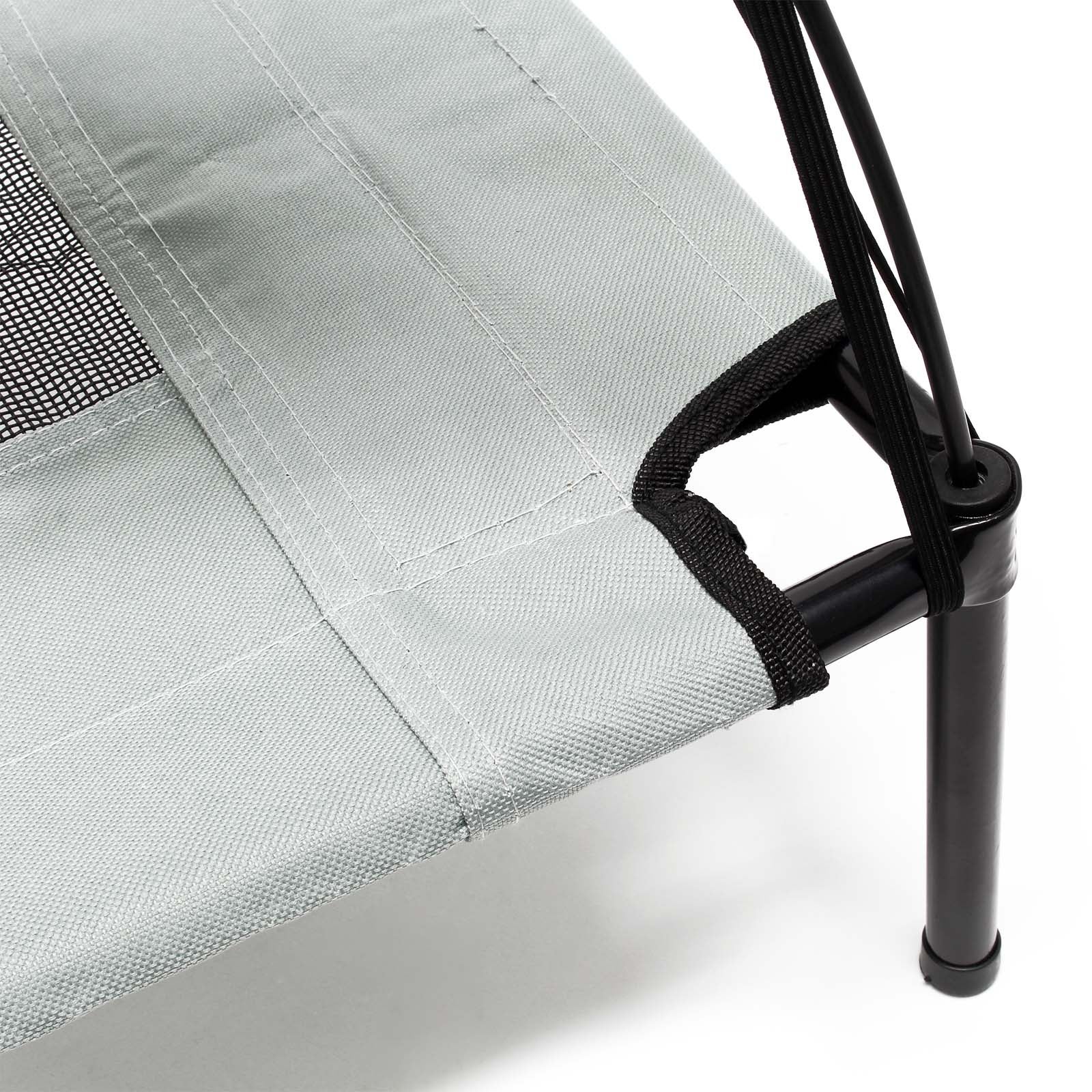 Transat pour chiens et chats avec Toit – couleur Grise – M / 76 x 60 x 16 cm – 25 kg max – en tissu Oxford – Lit de camp relaxant surélevé… Wiltec - 3
