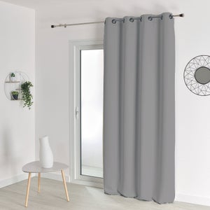 Rideau Occultant 100% Non Feu M1 - Gris Foncé 140x260cm Avec œillets - Certification Oeko-Tex - Isolation Thermique Et Phonique