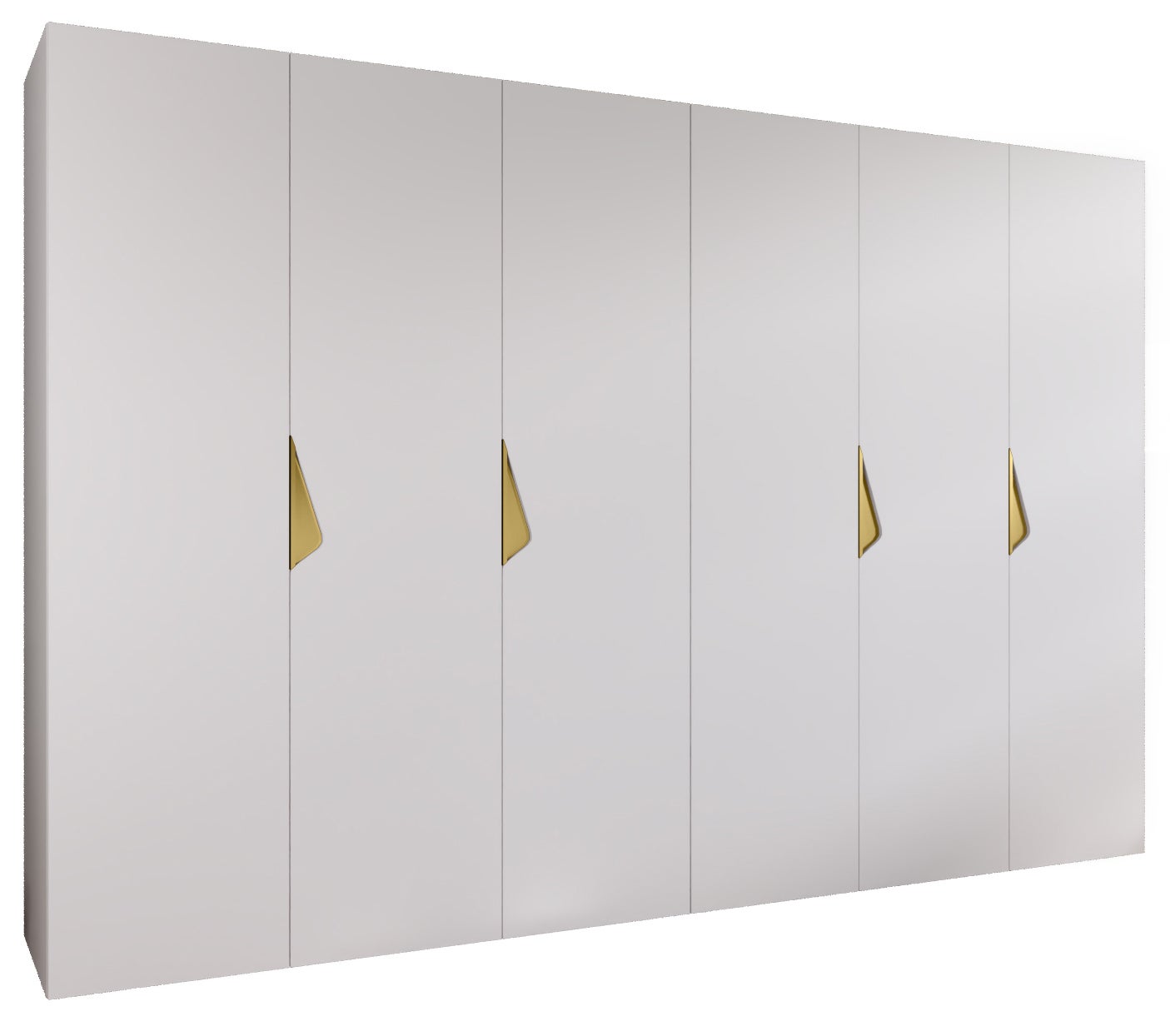 Szafa uchylna otwierana Sandi 1 300 (150x2) x 52 x 202 cm biały + u. złoty