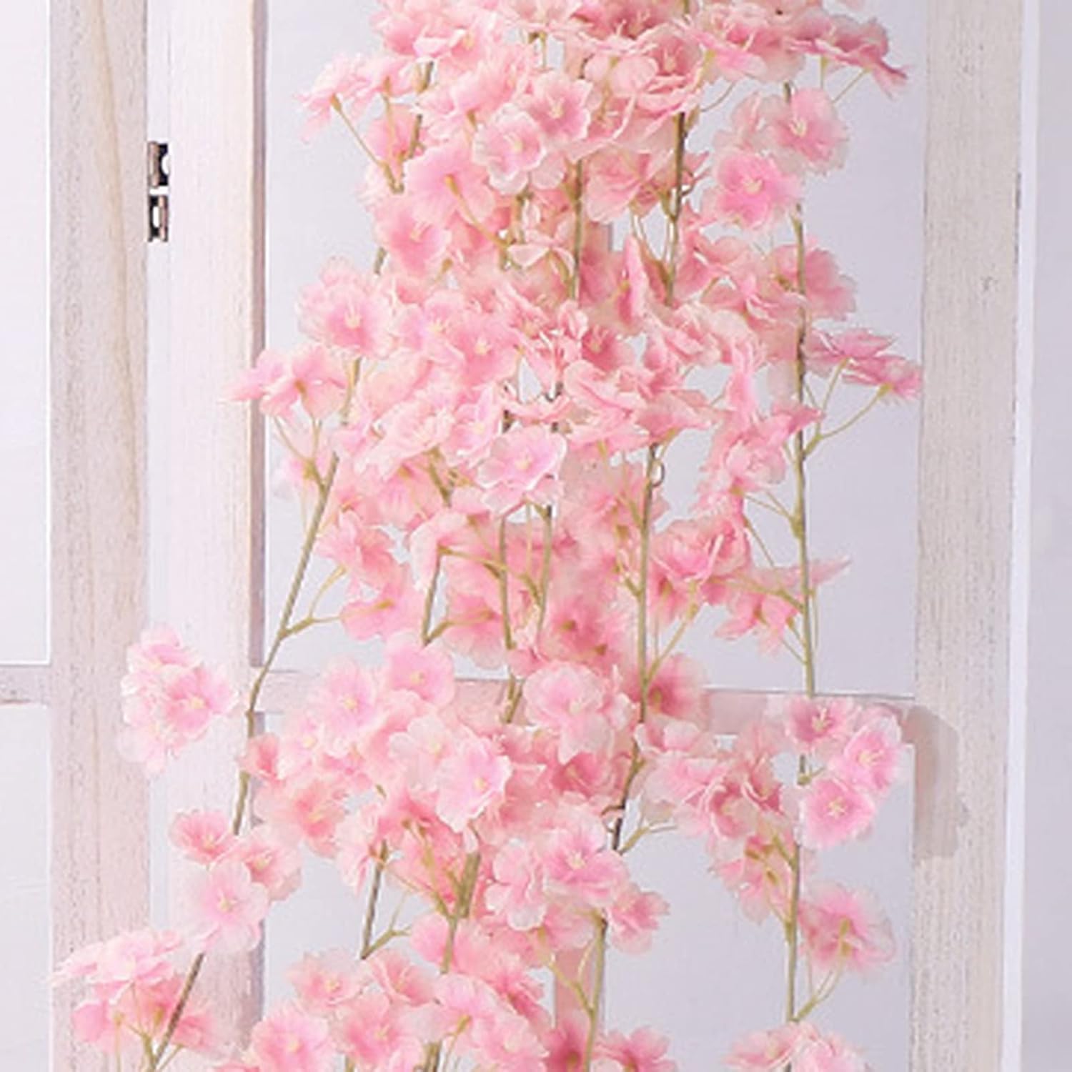 6 guirnaldas de ratán artificial de 1,8 m (rosa claro) - Decoración DIY para puertas, ventanas y bodas - Resistentes a los rayos UV y la humedad - 2