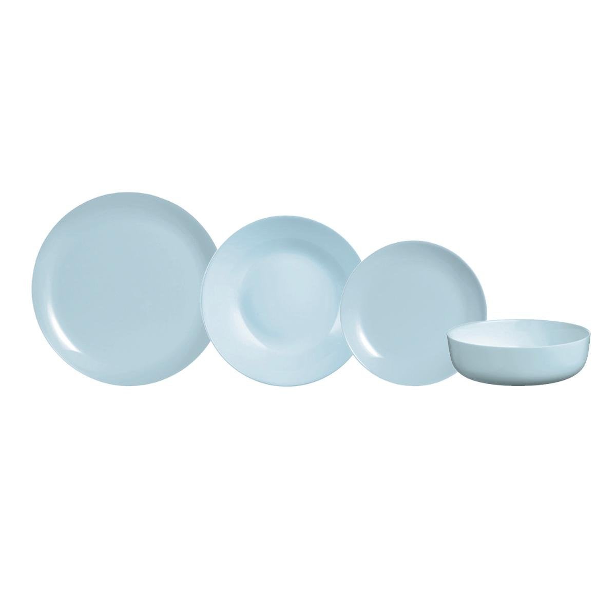 Luminarc Vajilla Opal Con Ensaladera 19 Piezas, 6 Personas Diwali Paradise, Apto Microondas Azul , Leroy Merlin