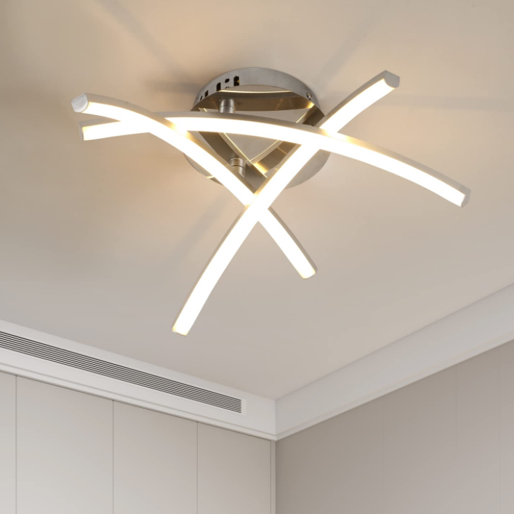 COMELY Plafoniera LED Dimmerabile 21W,Lampada da Soffitto Moderna con 3 Barre Luminose 3000K Luce Bianca Calda,Plafoniera LED 43CM per Soggiorno