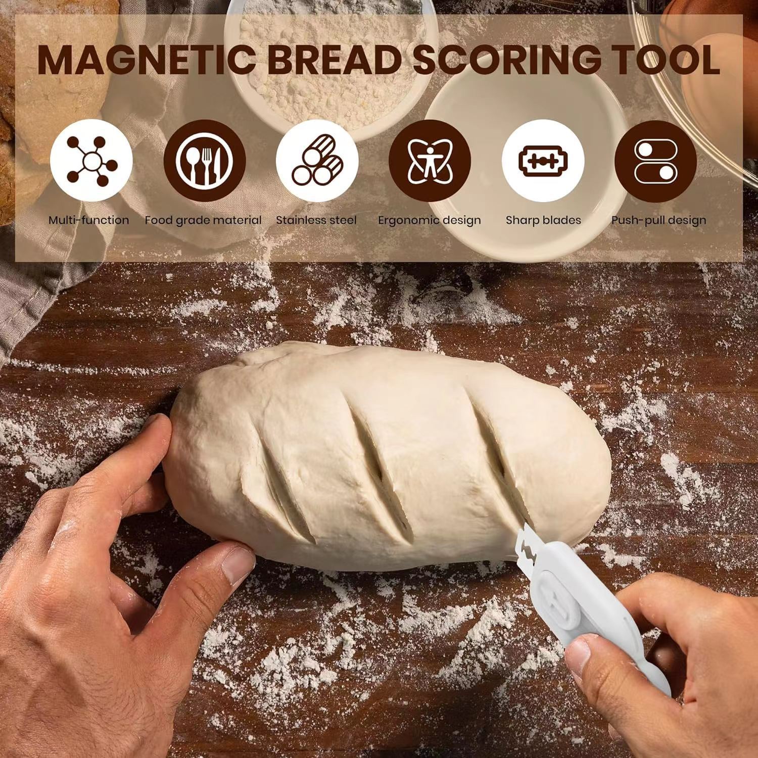 XiXiRan Set Di 2 Lame Per Pane Professionali - Taglierino Per Baguette E Impasto, In Acciaio Inox, Con Manico Ergonomico E Copertura Protettiva, Verde