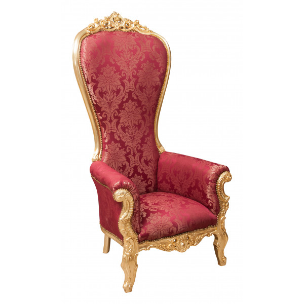 Biscottini sillón luis xiv de madera maciza de haya - sillón barroco con acabado en oro antiguo - sillón para salón - 95x90x105