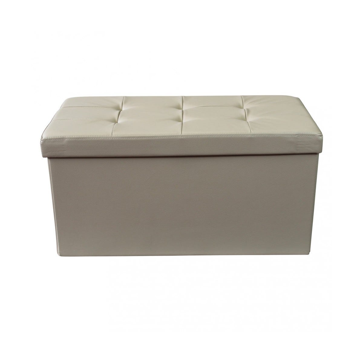 Pouf Contenitore Poggiapiedi in Ecopelle Rettangolare 76x38 cm