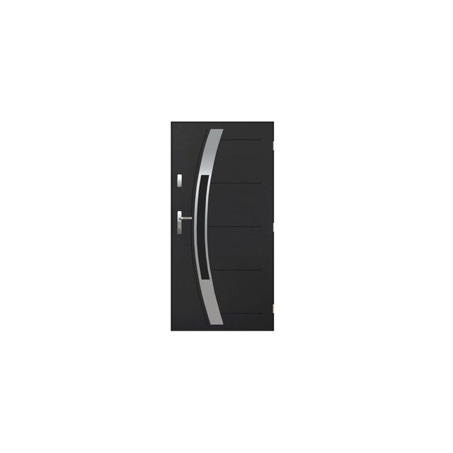 Porta de entrada GOFA 90 cm em aço inoxidável - Cor: Antracite - Sem Puxador nem fechadura - Abertura à esquerda