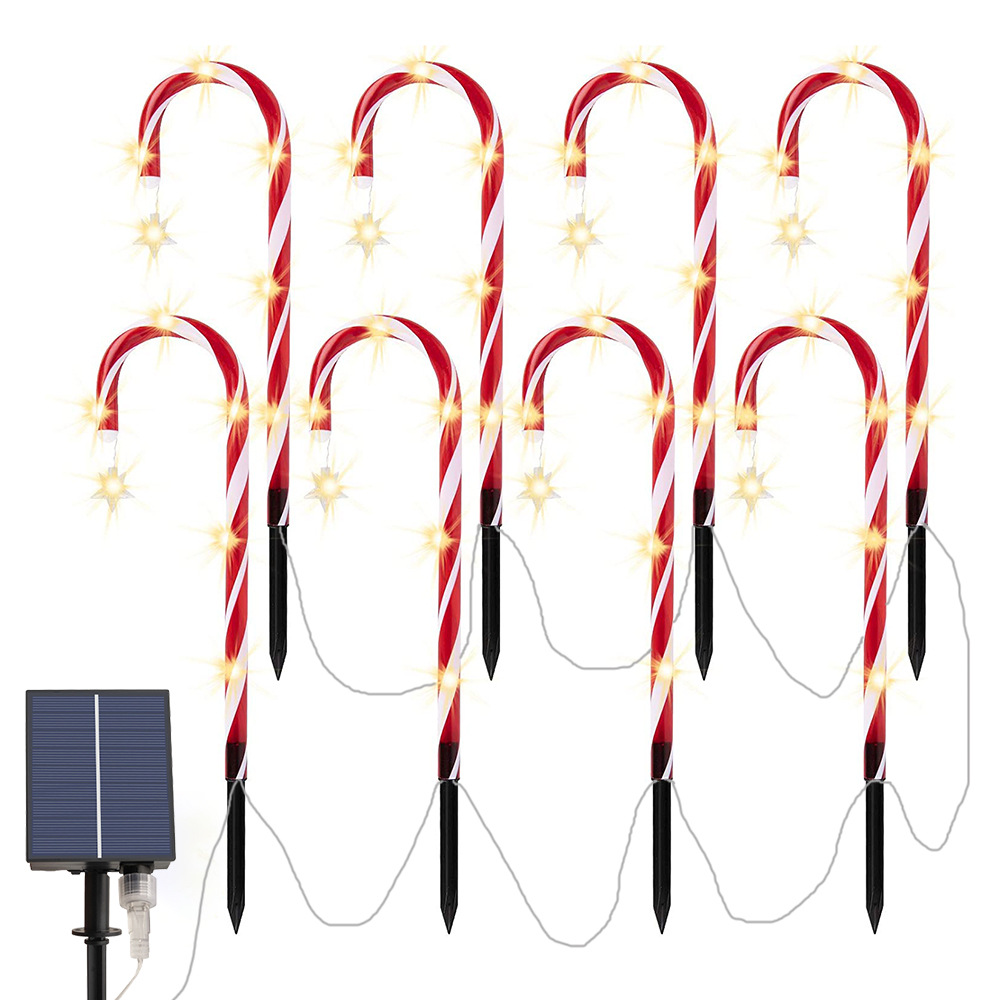 8 sztuk zewnętrznych lampek choinkowych, lampki choinkowe LED, słoneczne lampki ogrodowe, dekoracje świąteczne