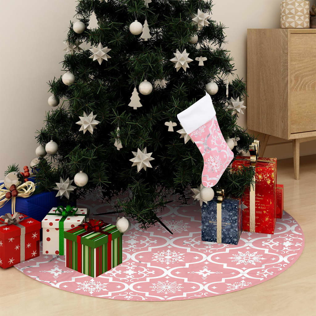 Gonna Per Albero Di Natale Yuboo Oro Rosa - 122 Cm - Con Paillettes Glitterate - Perfetta Per Alberi Fino A 1,5 Mt - 2