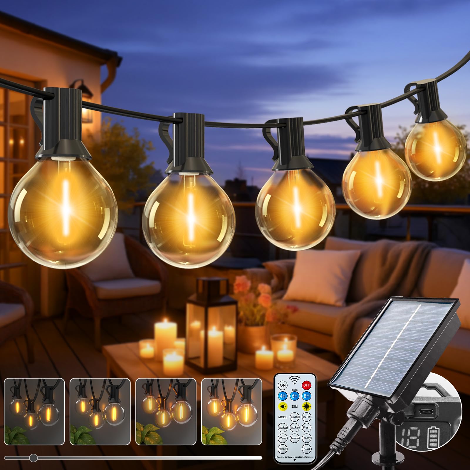 Catena Luminosa Esterno 9M - 15+1 Lampadine G40, IP45 Impermeabile Per Giardino, Terrazza E Feste - Foto 4