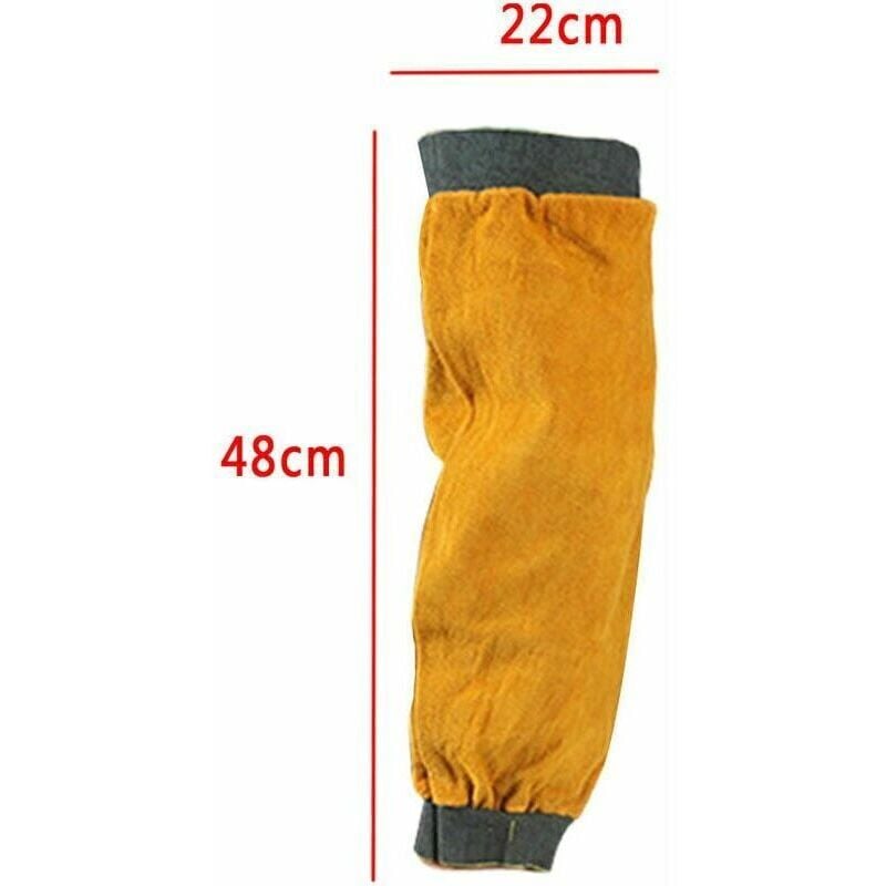 ALOVEZ 2 pièces 572 ° F jardinage soudure soudure éclaboussures épine preuve en cuir longues manchettes manches manchon anti-brulure - 3