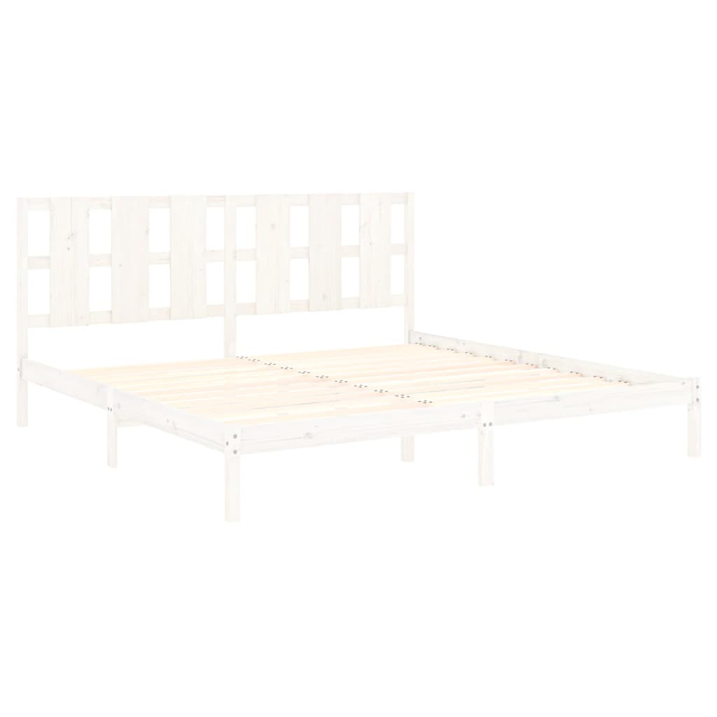 Maison Exclusive - Estrutura de cama super king pinho maciço 180x200 cm branco - 4
