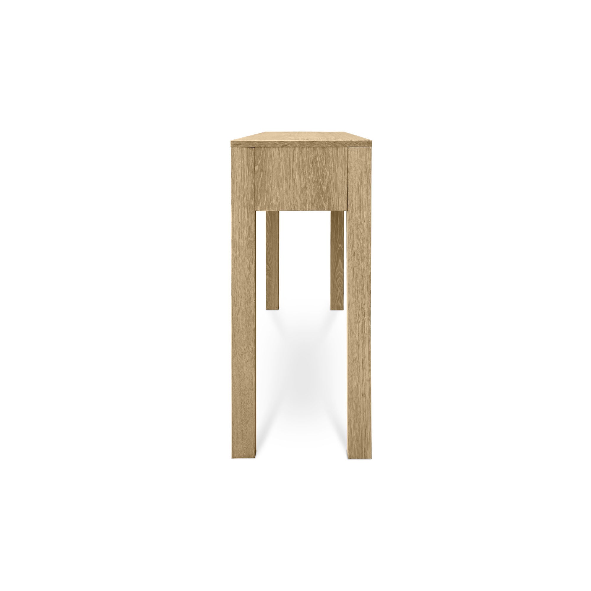 Console scandinave 100cm 2 tiroirs finition chêne SASKIA - 7