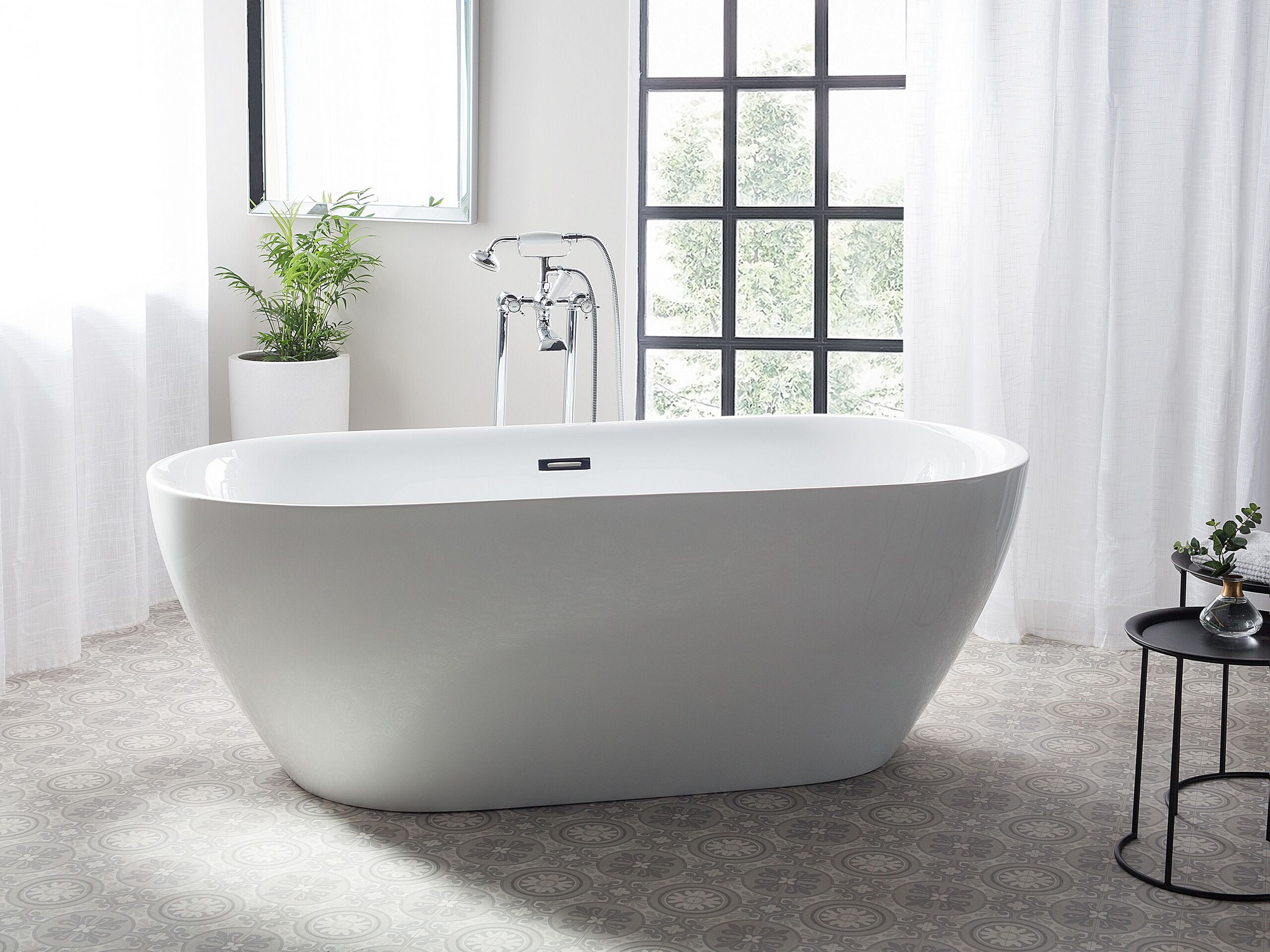 Beliani Bañera independiente CARRERA 150 x 75 cm Blanco - 2