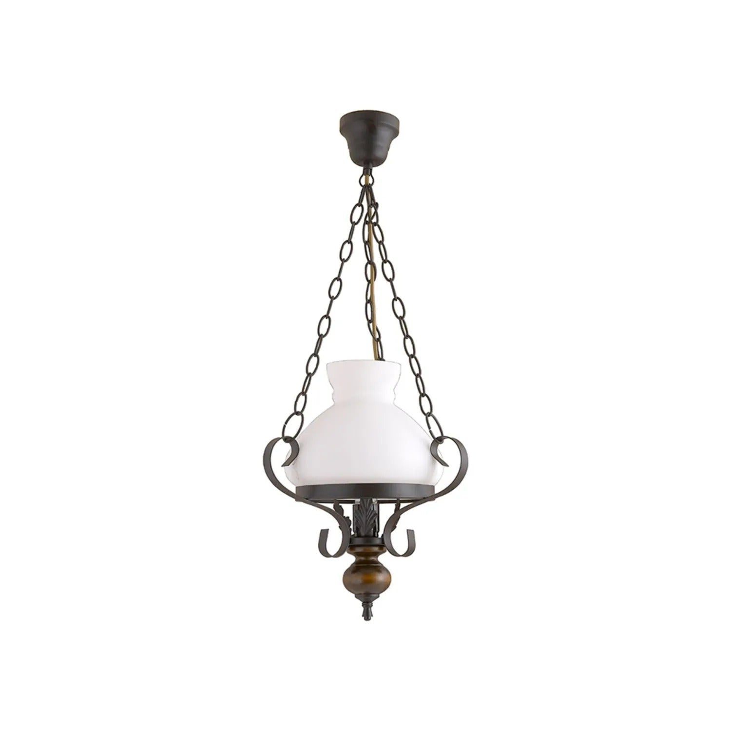 Lampa wisząca Petronel czarny matowa-szkło dymne 1xE27x40W drewno wym:79x32x32cm IP20 Rabalux
